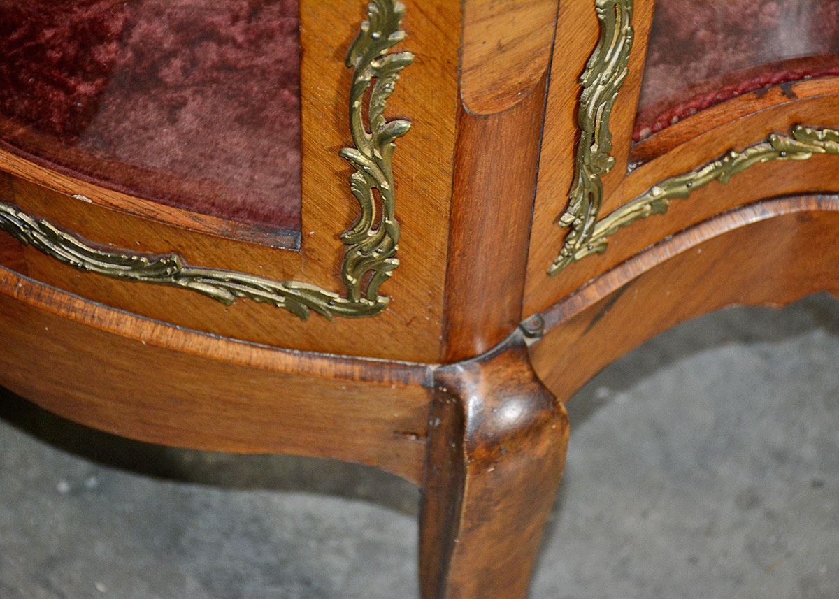 Vintage Louis XV Style Mahogany and Ormolu Curio Cabinet