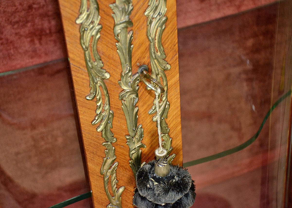 Vintage Louis XV Style Mahogany and Ormolu Curio Cabinet