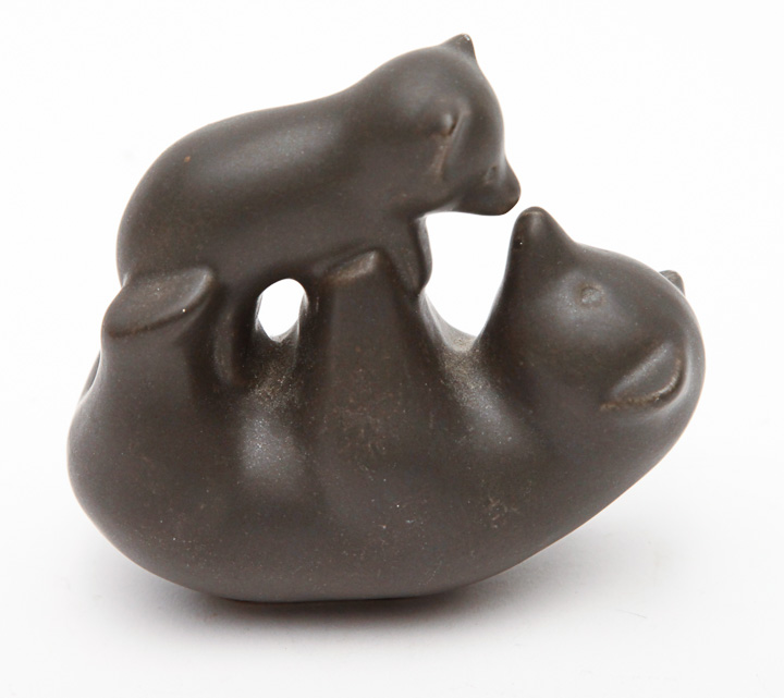 Signed D. Ferguson Pigeon Forge Pottery Bear Figurines