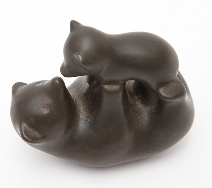 Signed D. Ferguson Pigeon Forge Pottery Bear Figurines