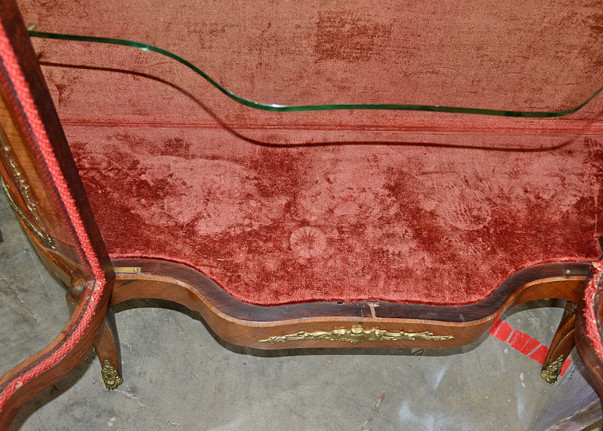 Vintage Louis XV Style Mahogany and Ormolu Curio Cabinet