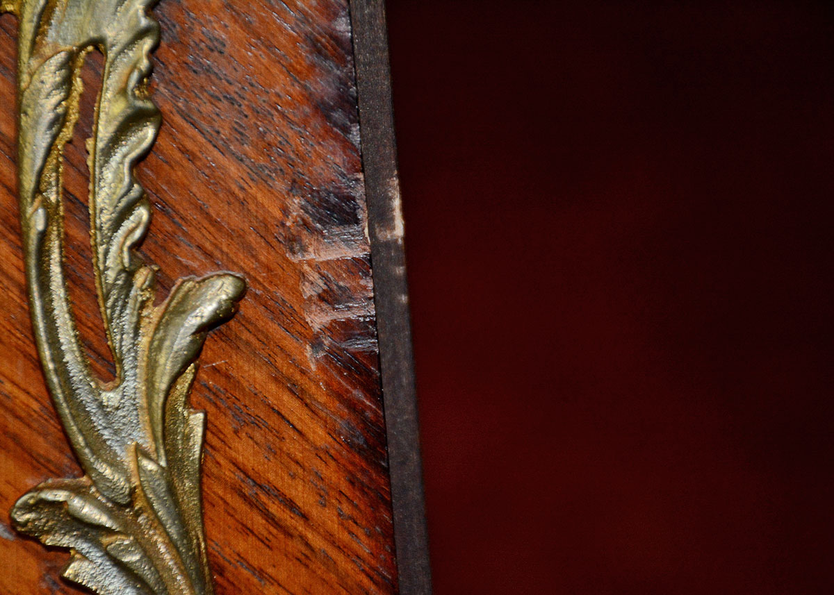 Vintage Louis XV Style Mahogany and Ormolu Curio Cabinet