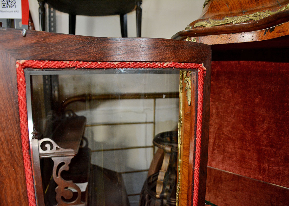 Vintage Louis XV Style Mahogany and Ormolu Curio Cabinet