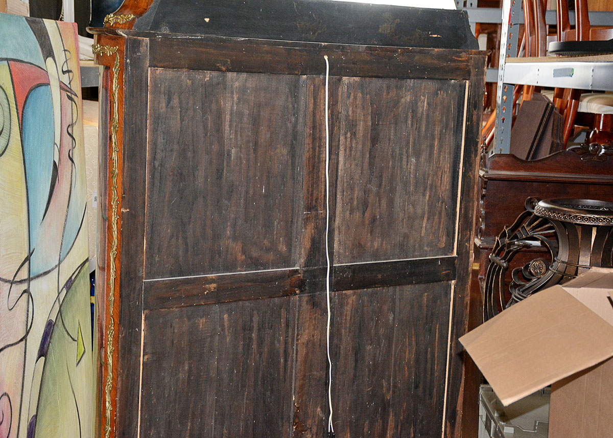 Vintage Louis XV Style Mahogany and Ormolu Curio Cabinet