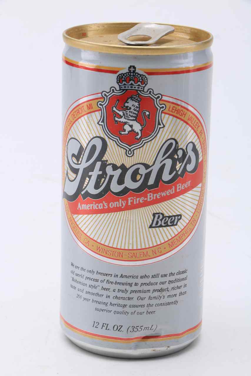 Four Vintage Stroh's Cans
