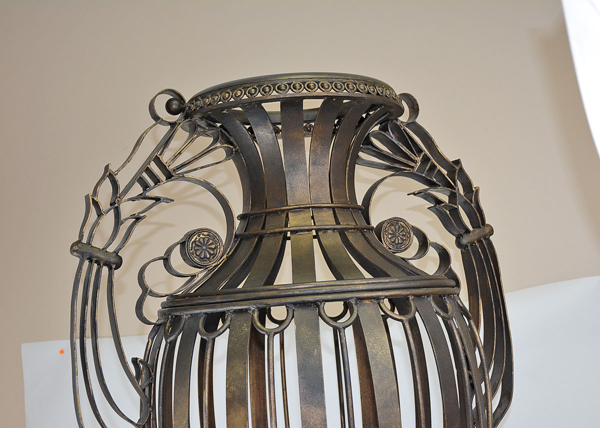 Decorative Metal Urn Sculpture