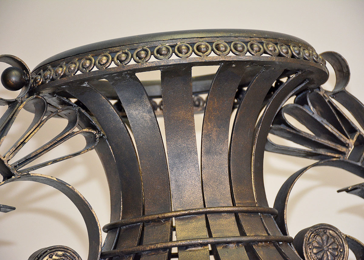 Decorative Metal Urn Sculpture