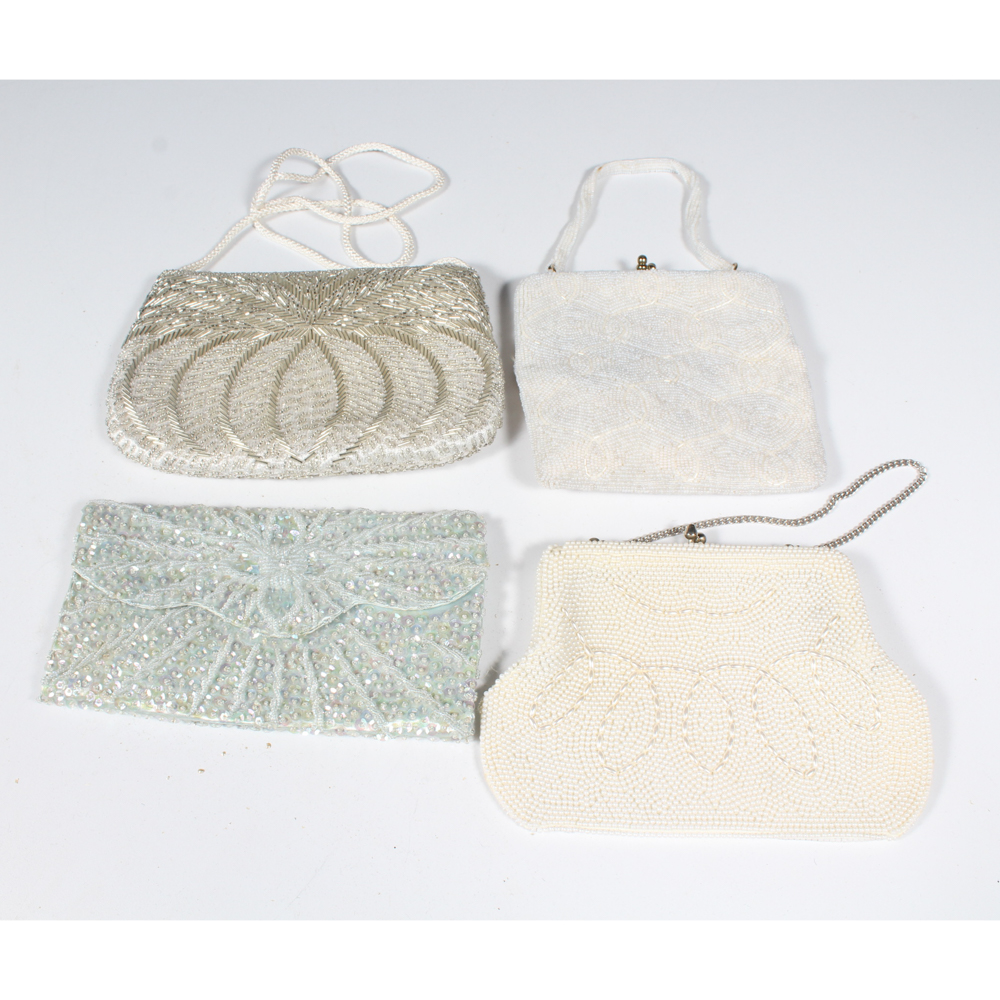 Vintage White Beaded Handbags