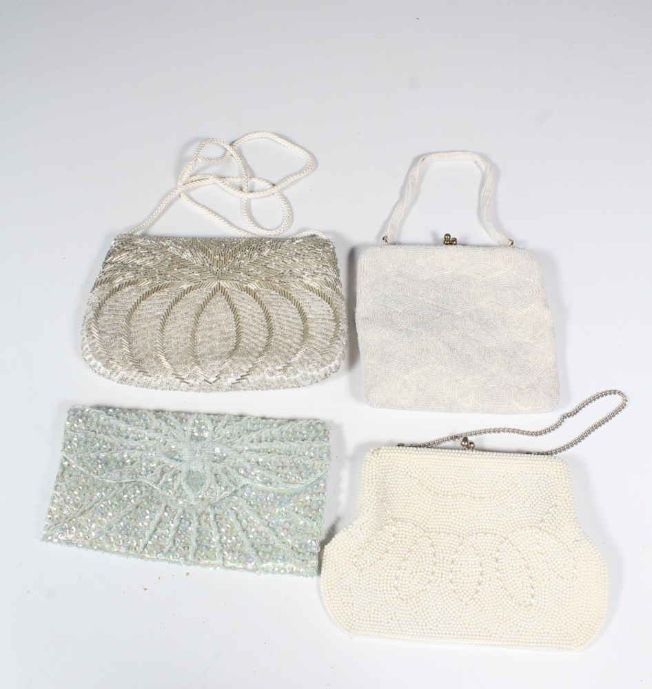 Vintage White Beaded Handbags
