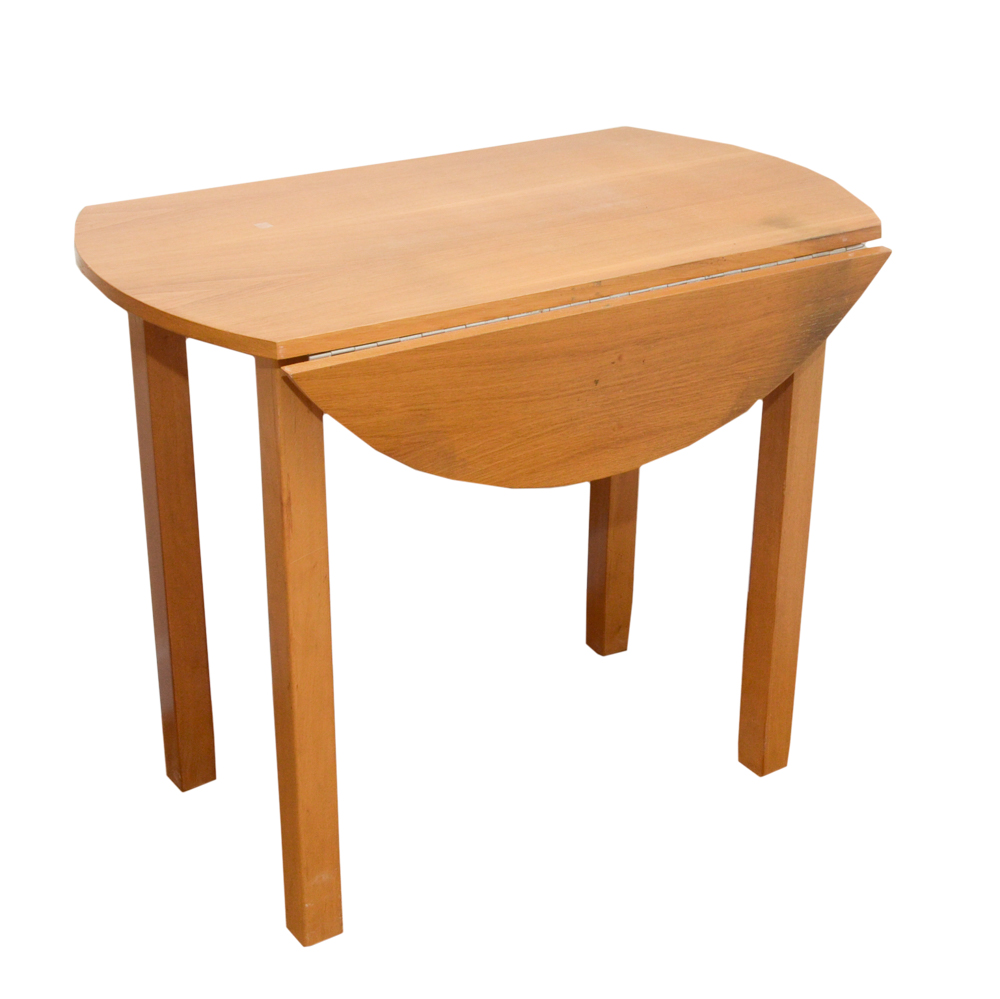 Wooden Round Drop Leaf Table