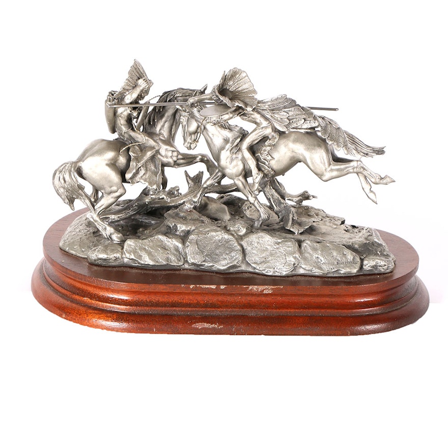 Don Polland "When War Chiefs Meet" Limited Edition Pewter Sculpture 1980