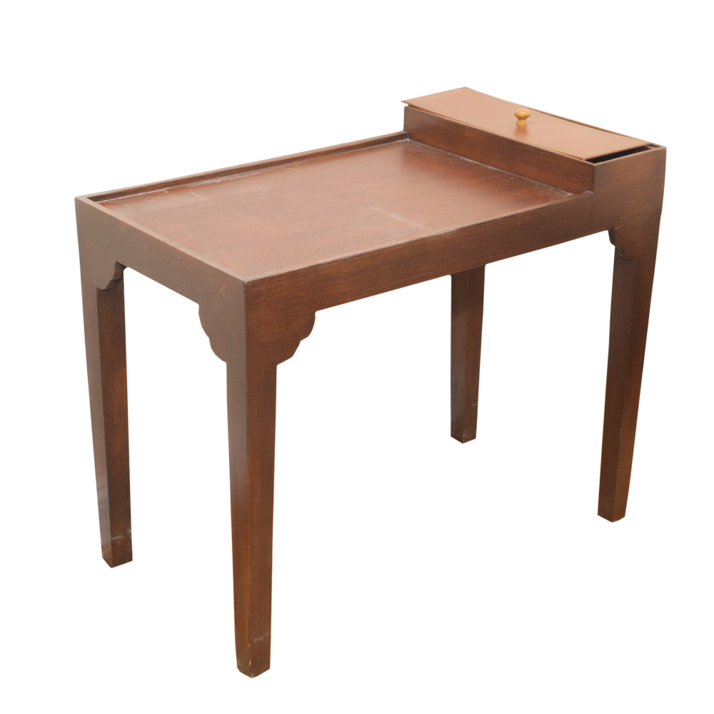 Side Table With Lidded Storage Compartment