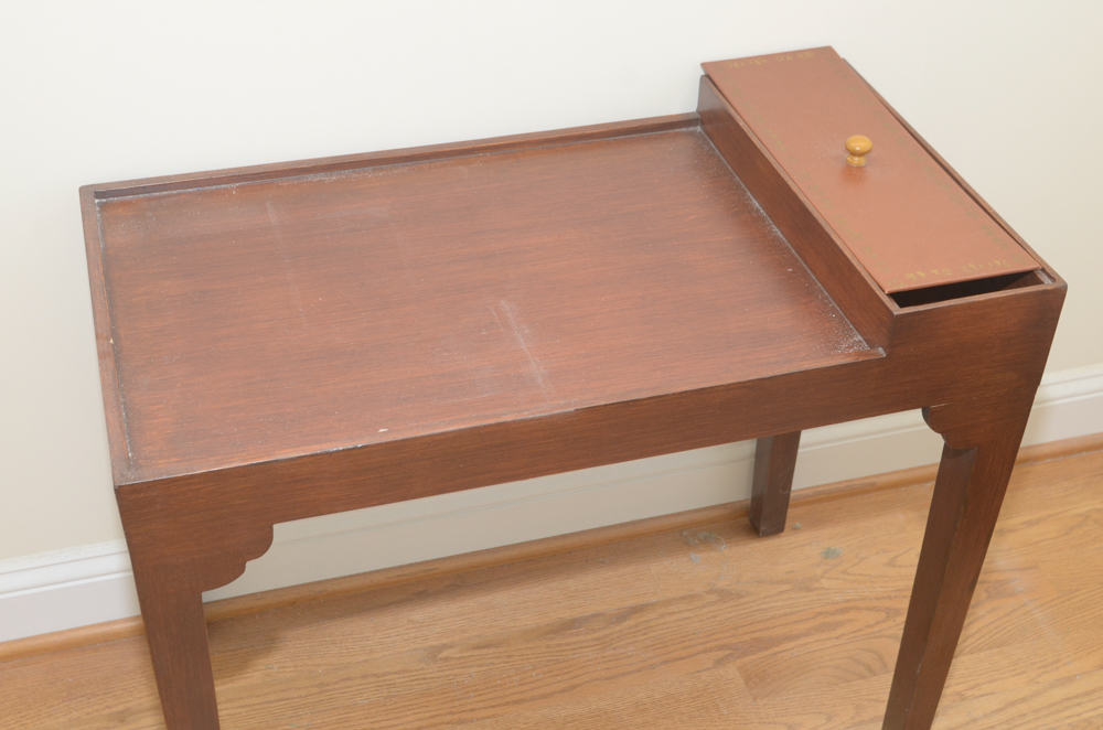 Side Table With Lidded Storage Compartment