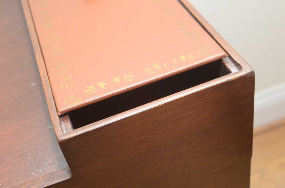 Side Table With Lidded Storage Compartment