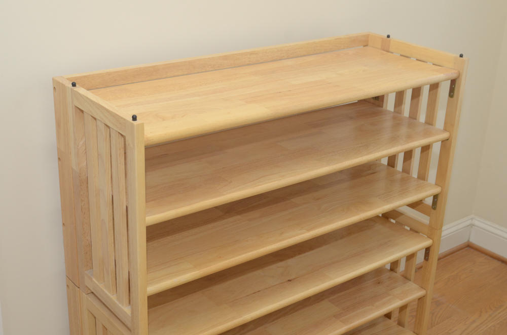 Contemporary Folding Shelving Unit in Two Sections