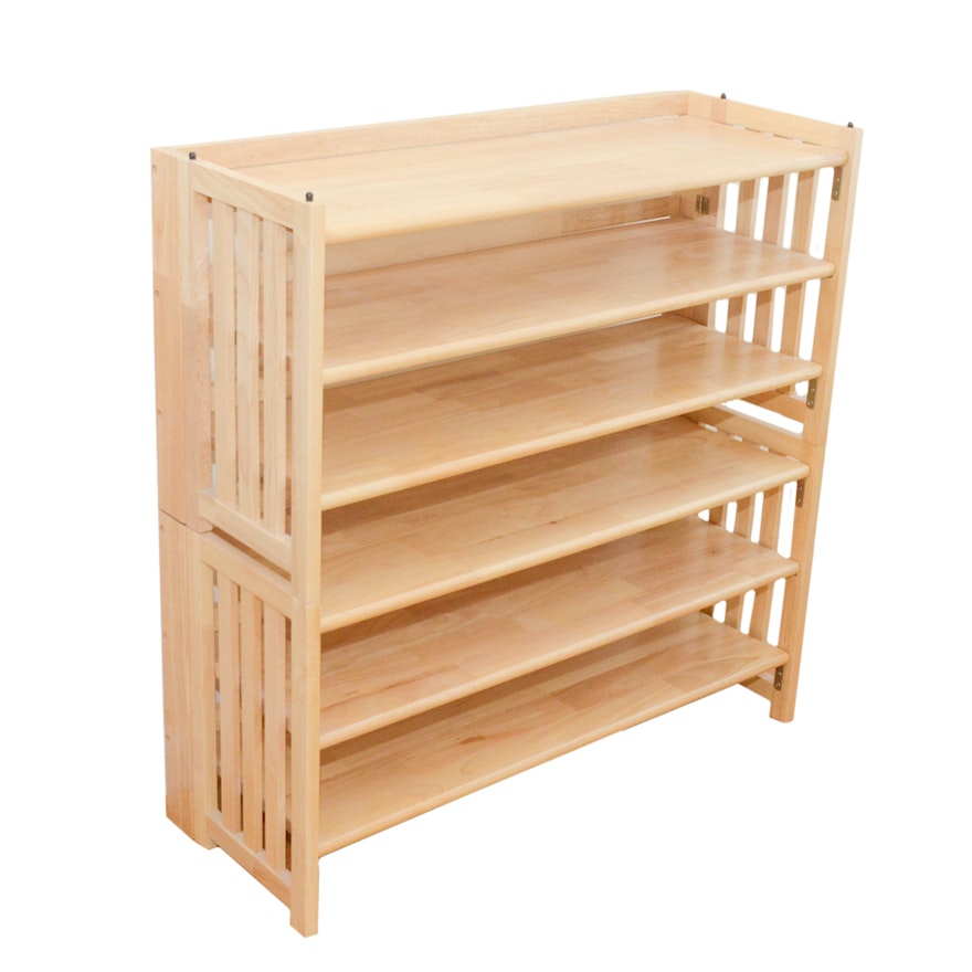 Contemporary Folding Shelving Unit in Two Sections