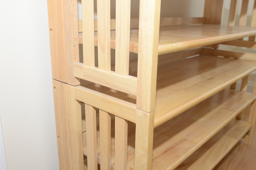 Contemporary Folding Shelving Unit in Two Sections