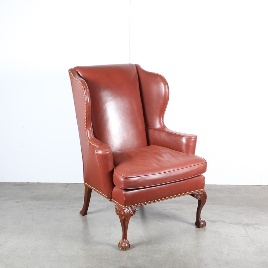 Leather Wing Back Chair by Southwood