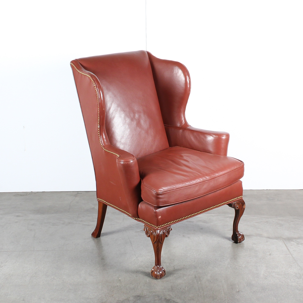 Leather Wing Back Chair by Southwood