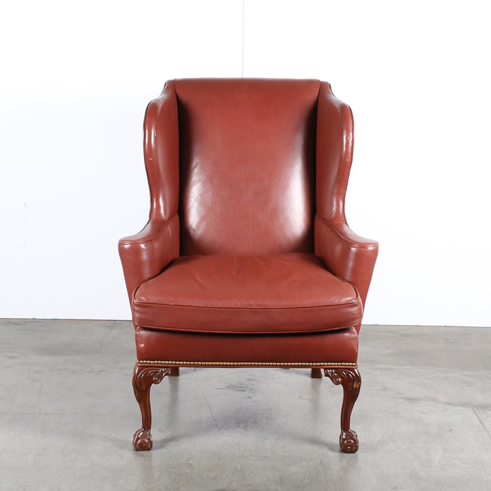 Leather Wing Back Chair by Southwood