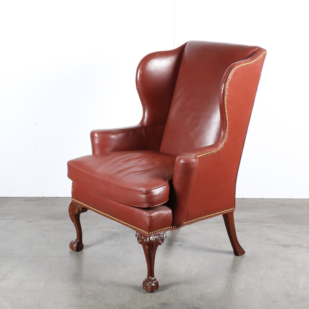Leather Wing Back Chair by Southwood