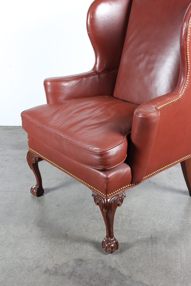 Leather Wing Back Chair by Southwood