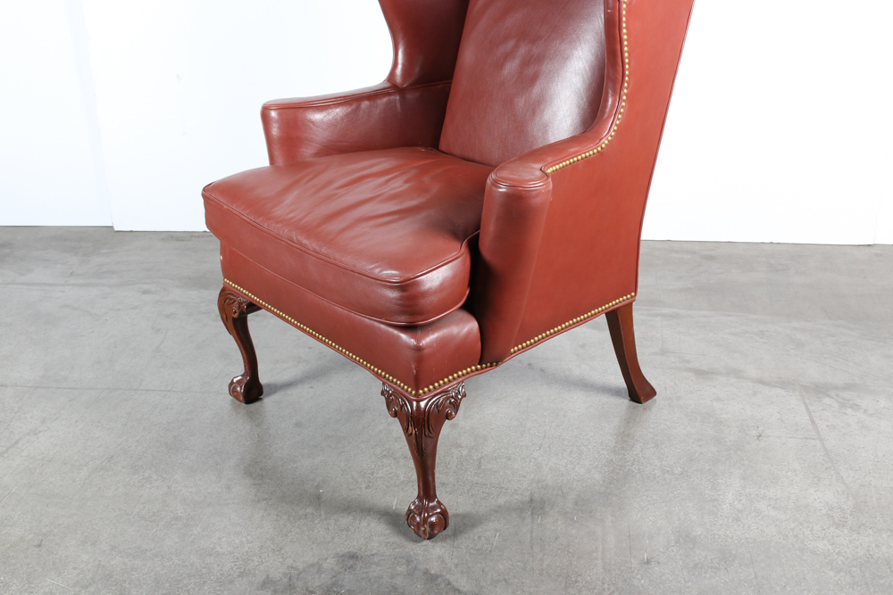 Leather Wing Back Chair by Southwood