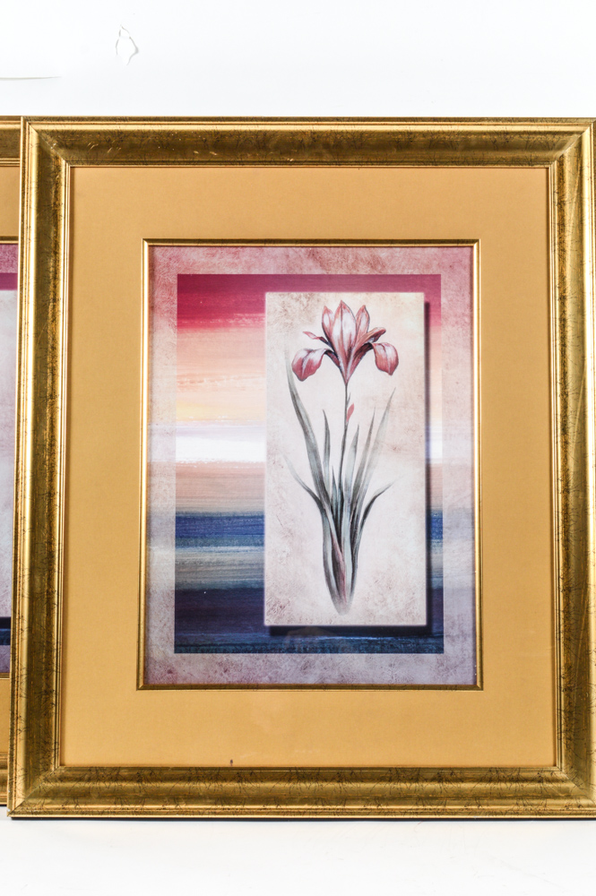Floral Offset Lithograph Prints