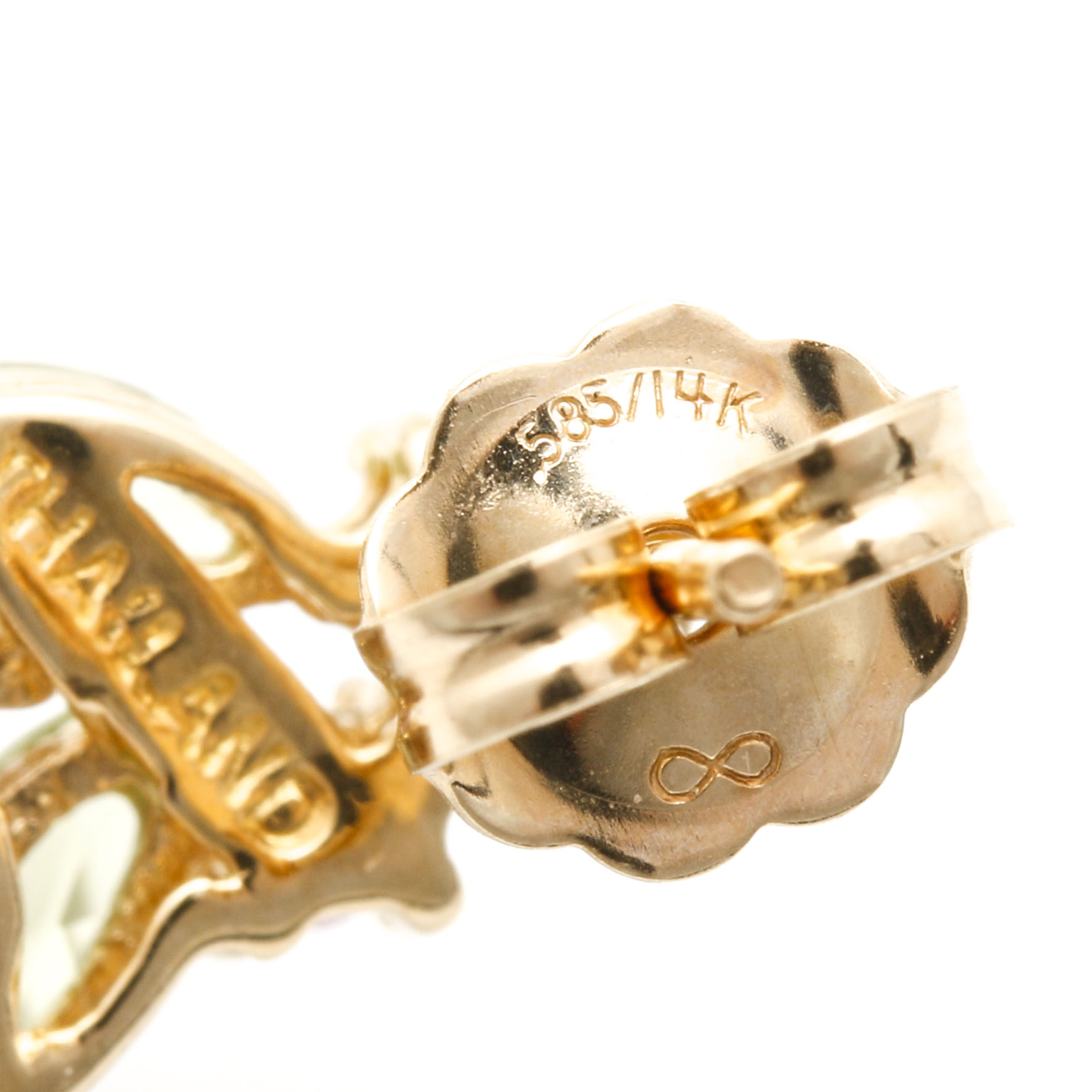 14K Yellow Gold Pushback Dangle Earrings With Various Gemstones