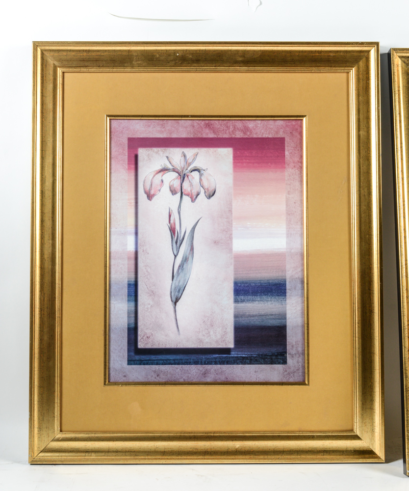 Floral Offset Lithograph Prints