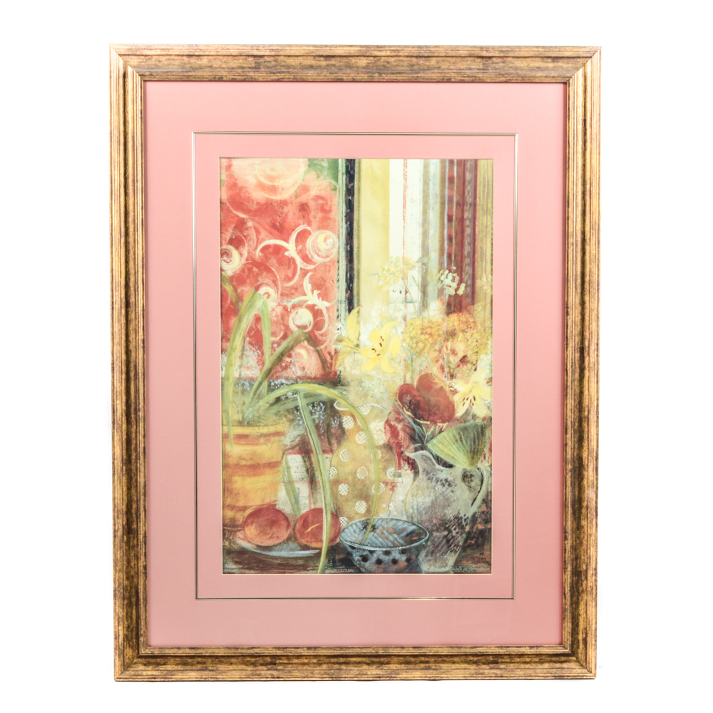 Isabella De Boragrave Floral Offset Lithograph Print