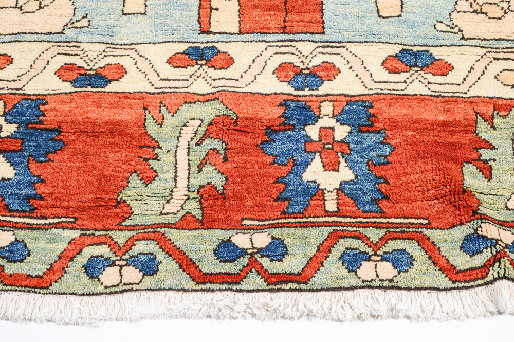 Hand Knotted Turkish Azeri Pictorial Area Rug