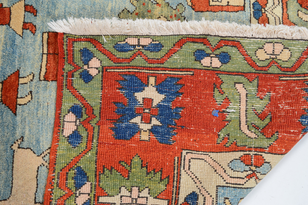 Hand Knotted Turkish Azeri Pictorial Area Rug