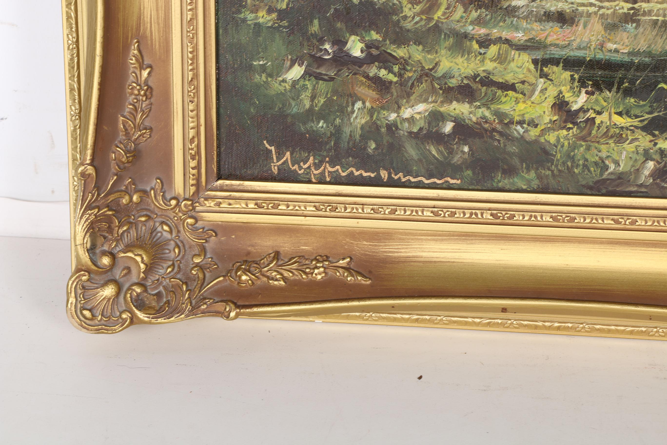 Original Oil on Canvas Painting of German Town