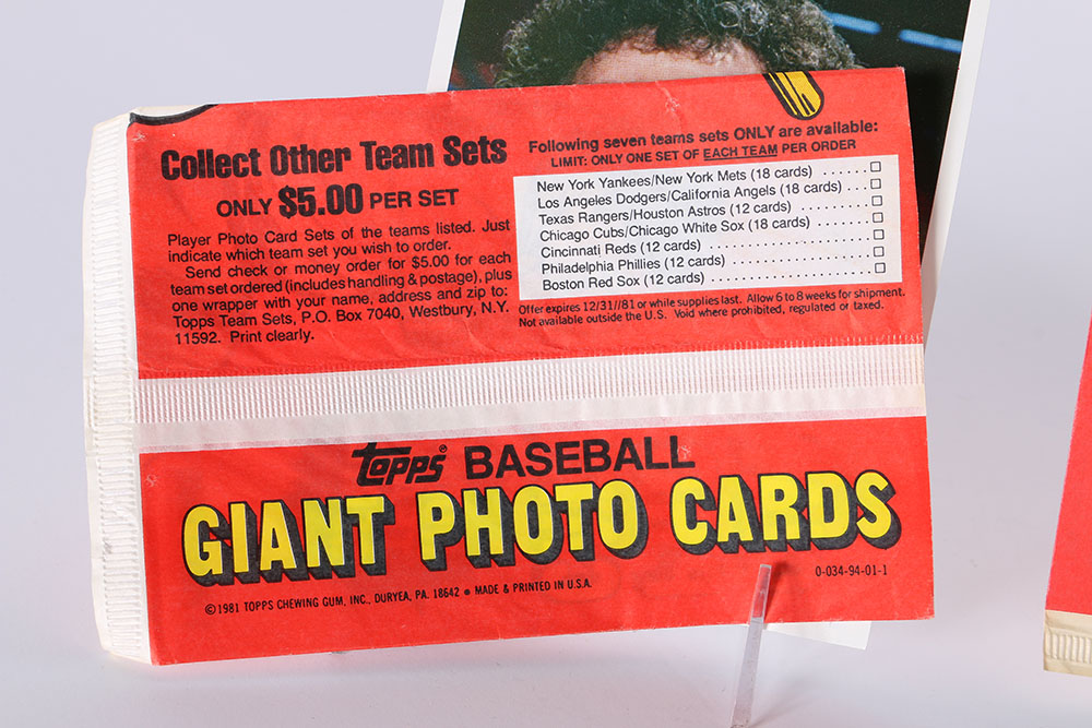 1981 Topps Don Sutton and Steve Garvey Giant Photo Baseball Cards
