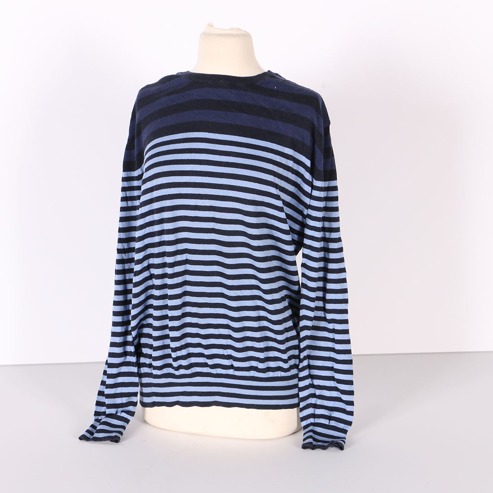 Paul Smith Blue Striped Cotton Knit Sweater