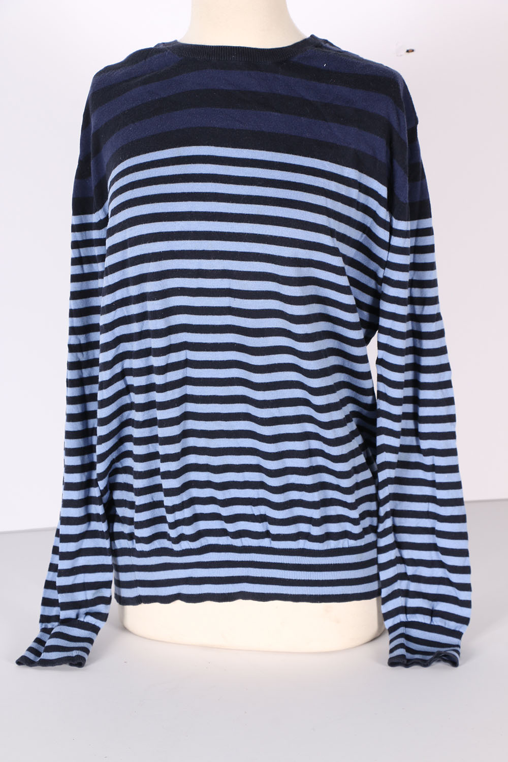 Paul Smith Blue Striped Cotton Knit Sweater