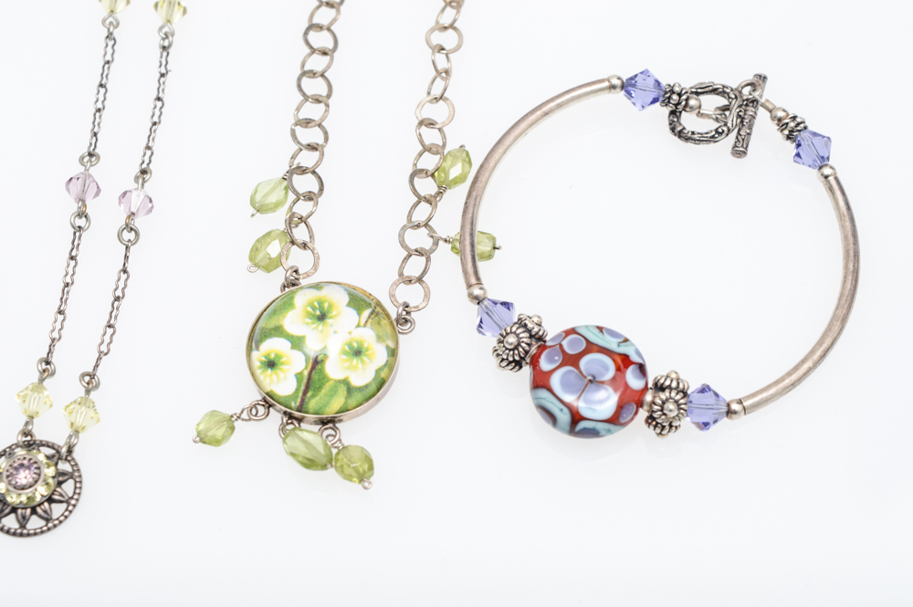 Jewelry Featuring Antique Watch Fob and Sterling Necklace