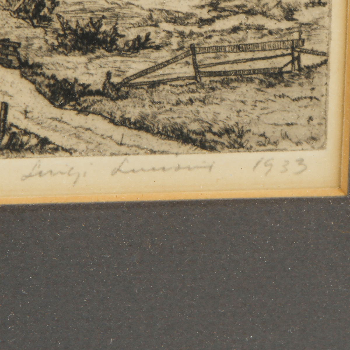 Luigi Lucioni Etching "Stowe Hollow"