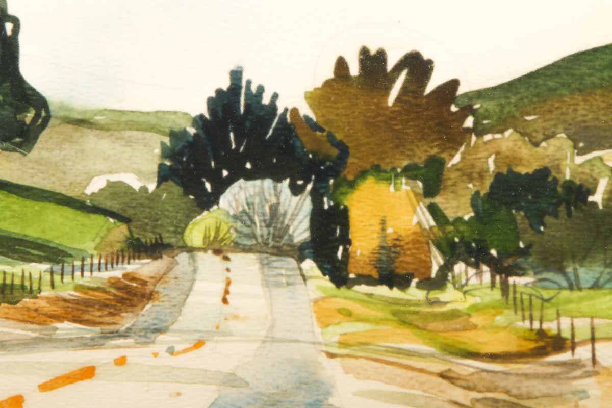 Framed Landscape Watercolor