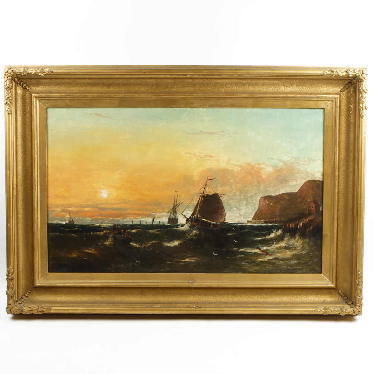 Framed Oil Seascape Painting
