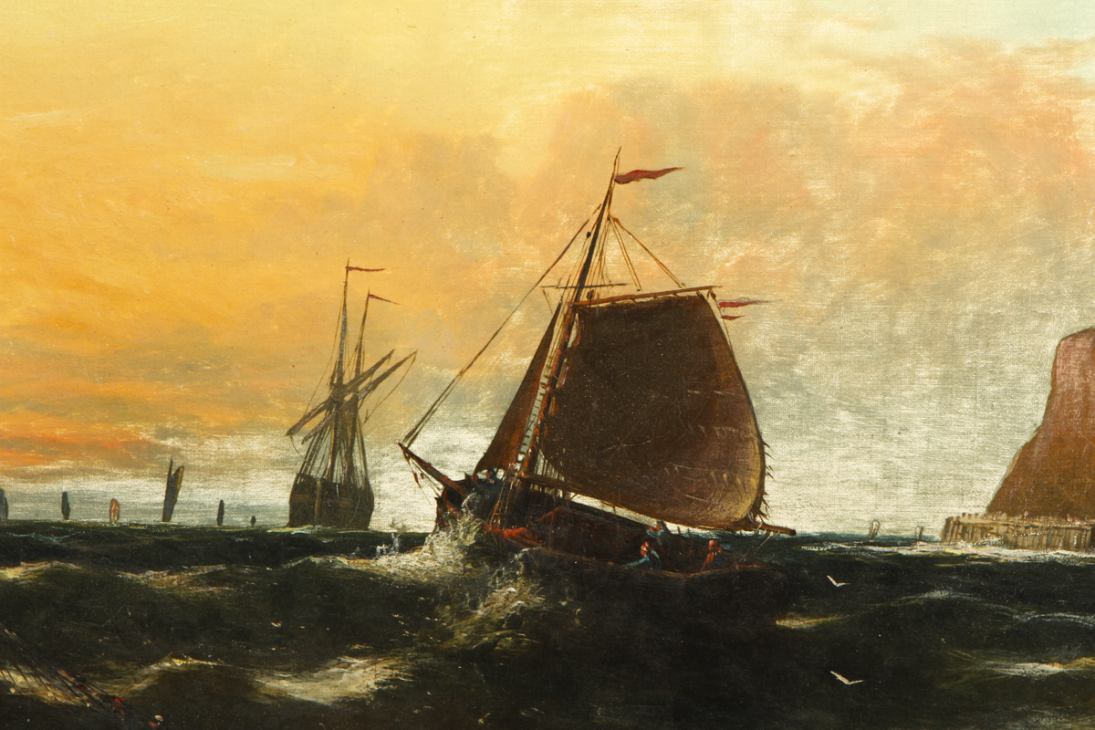 Framed Oil Seascape Painting