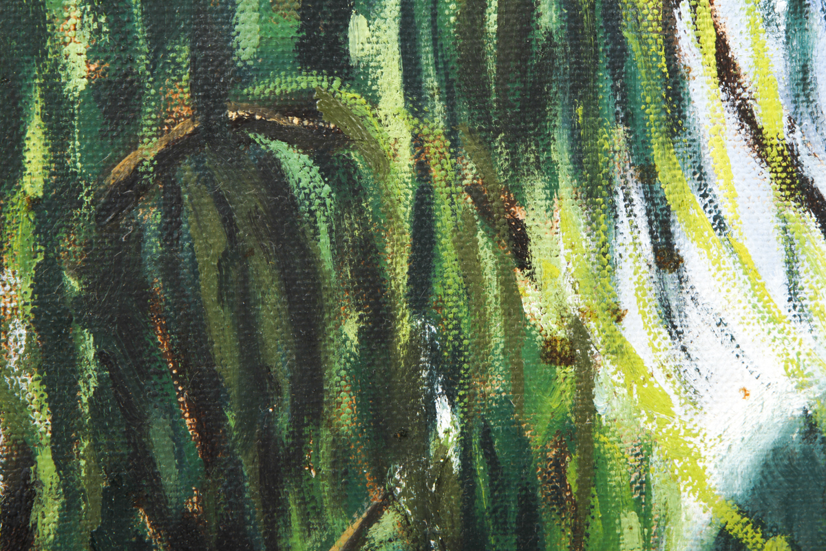 Framed Painting of Willow Trees