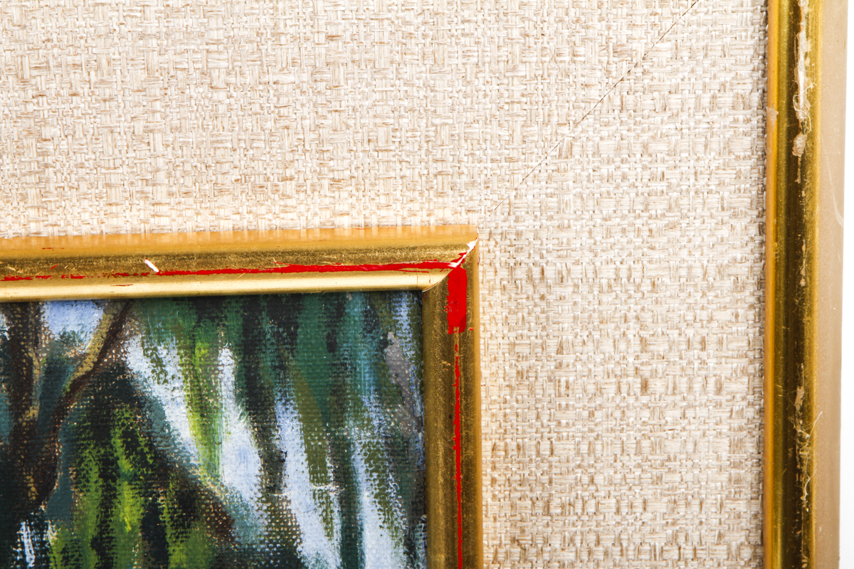 Framed Painting of Willow Trees