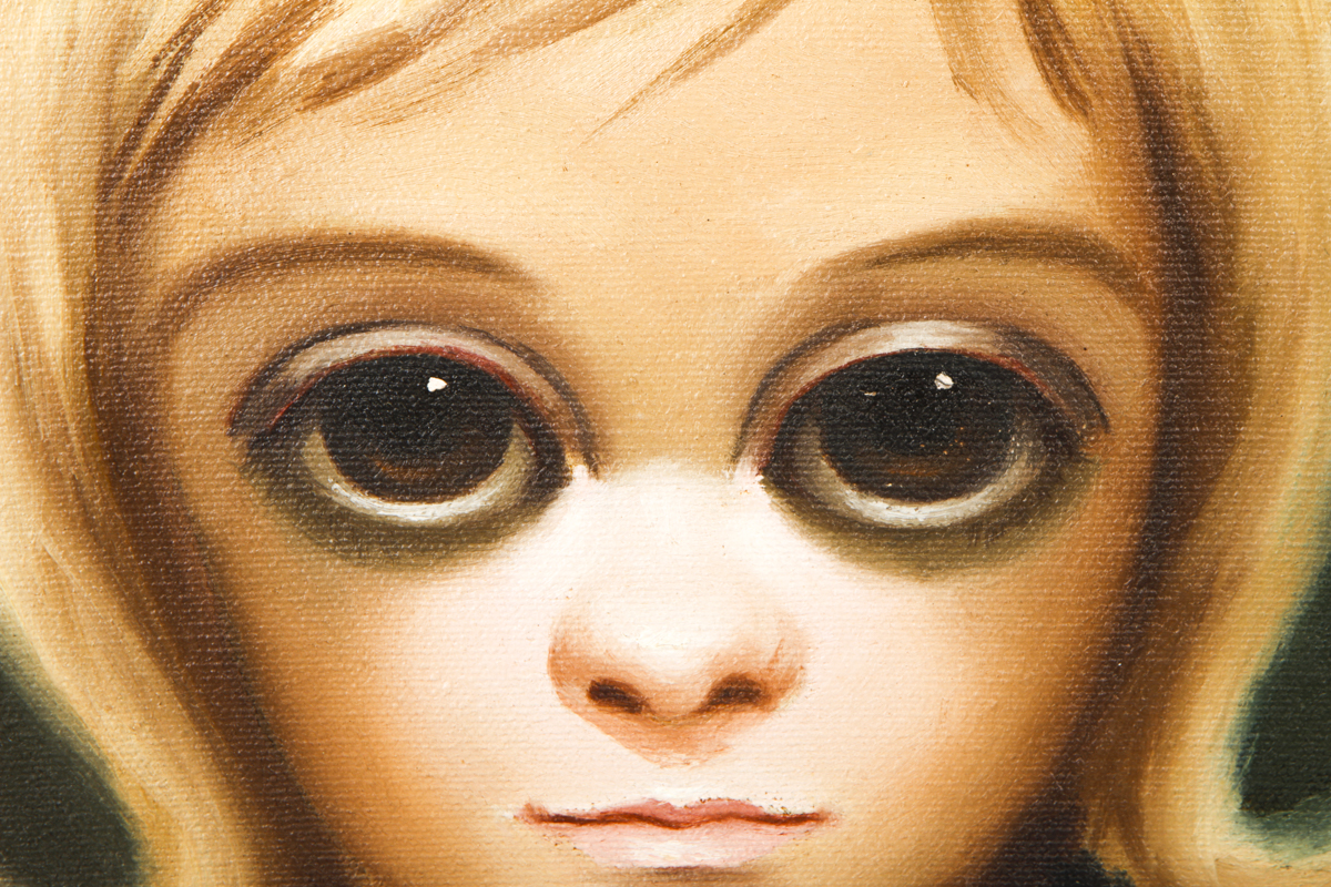 Framed Margaret Keane Inspired Portrait