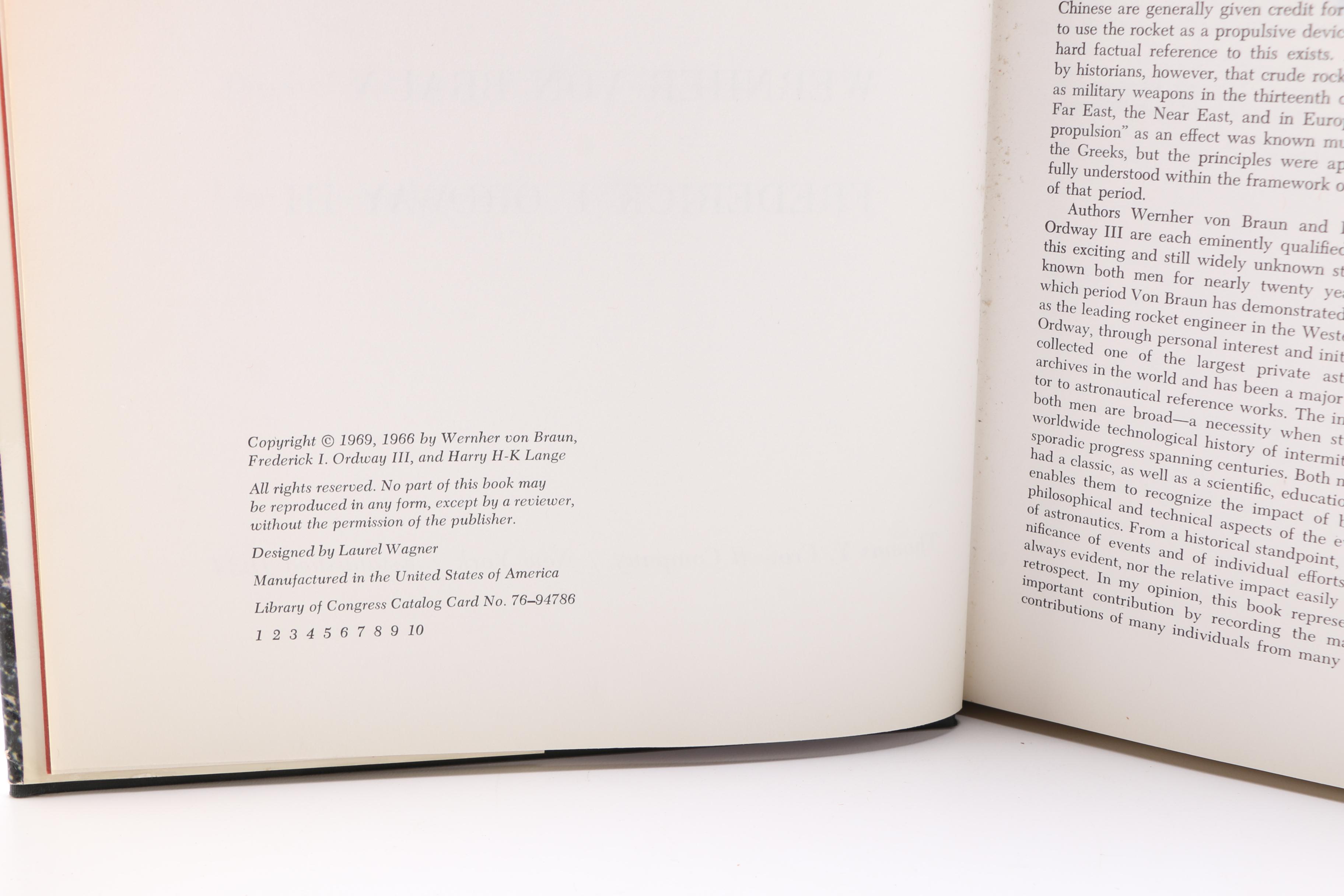 Signed "History of Rocketry & Space Travel"