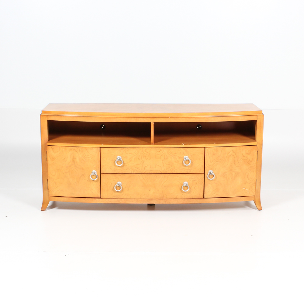 Contemporary Wood Veneer Media Console