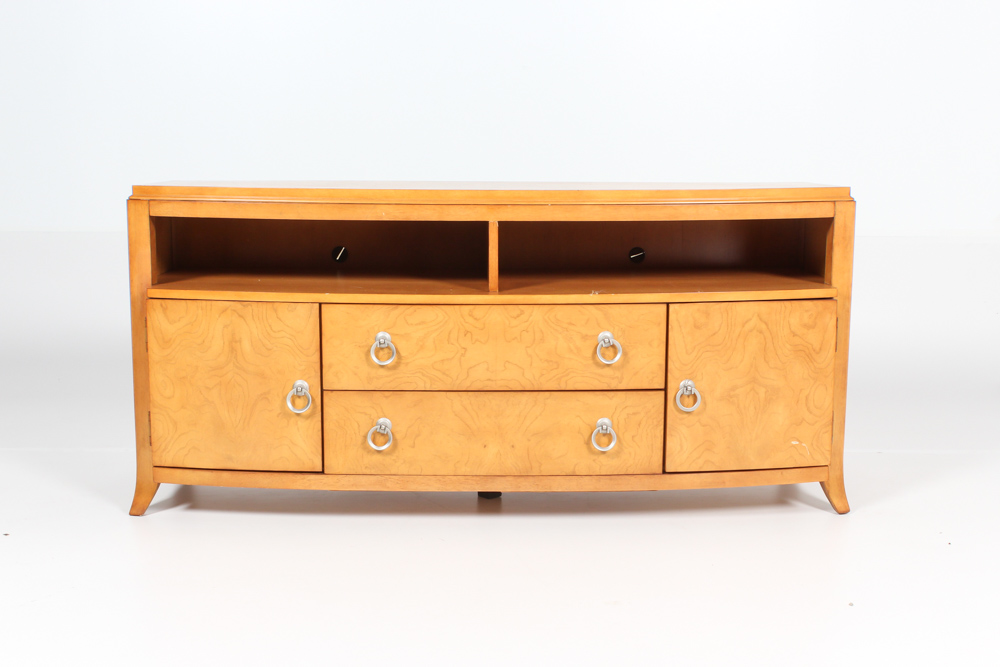 Contemporary Wood Veneer Media Console