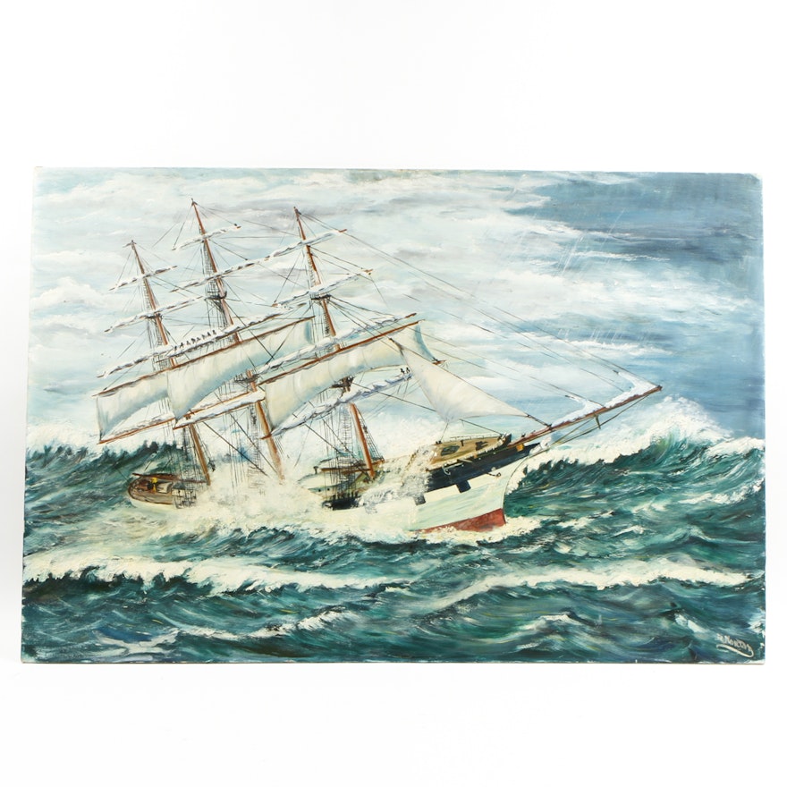 Painting of a Ship at Sea