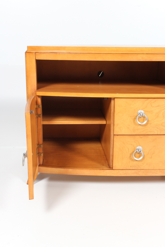 Contemporary Wood Veneer Media Console